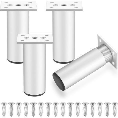 Pieds de Meubles - Alliage d'Aluminium - Hauteur 15 cm - Pour Table Armoire Canapé Cuisine - Lot de 4 avec Vis (1/5)