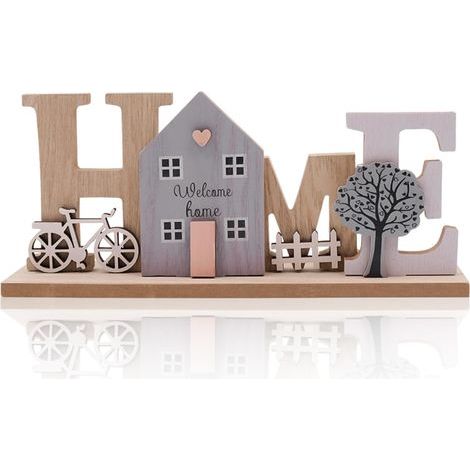 Présentoir en bois - Article décoratif - Présentoir en bois - Lettrage - Décoration pour salon, rebord de fenêtre, couloir, chambre à coucher, cadeau pour nouvelle maison, Noël, jeunes mariés (1/5)