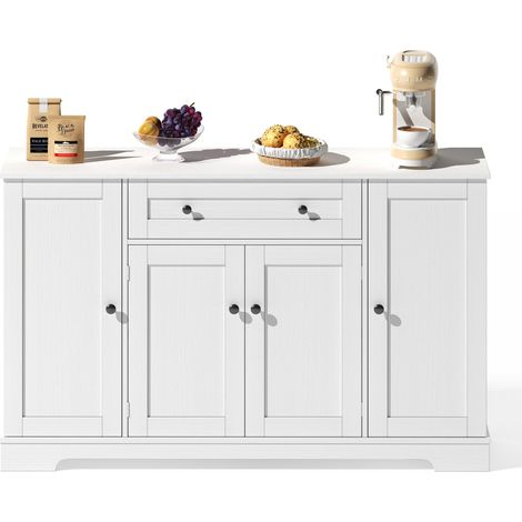 Buffet 138 cm multifonctionnel – Tiroirs, portes & étagères réglables – Design moderne anti-bascule – Cuisine/salon (1/5)