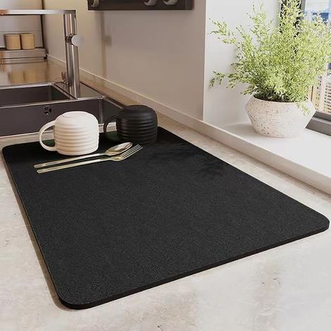 Drainer Mat, 16x12 Inch, Stain and Water Absorbent Drying Mat with Non-Slip Rubber Backing, Quick Dry Mat for Kitchen Countertop, Sink, Coffee Machine (1/5)