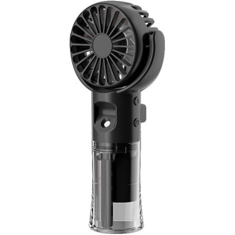 QORVA-Ventilateur Brumisateur Portable, Mini Ventilateur Portable Rechargeable, Ventilateur Portable à 4 Vitesses, USB Ventilo Portable, Voyage Accessoires pour Extérieur Bureau Camping (Noir)