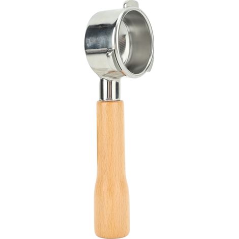 Bodenloser 54-mm-Filterhalter, 3 Halterungen, Griff aus Massivholz, Edelstahl-Kaffeefilter für Breville Series 8 Kaffeemaschine, Typ C1, Buchenholz (1/5)