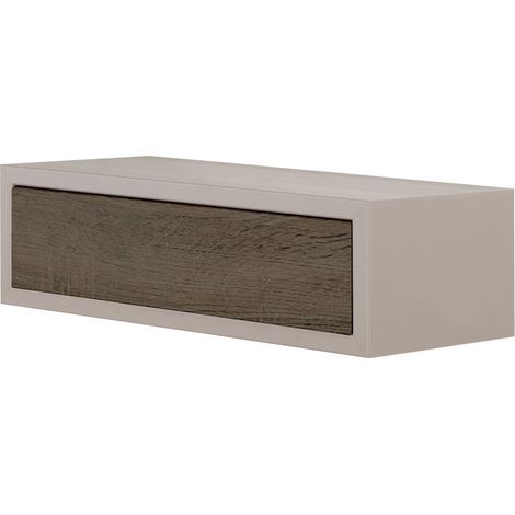 Mensola da Parete 1 Cassetto 45x13,4x20 cm in Fibra di Legno Lego Marrone e Noce (1/5)