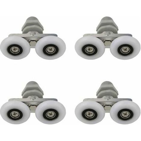 LOST Double Shower Door Rollers Shower Door Rollers Sliding Rollers Bathroom Shower Door Replacement Shower Roller,Bathroom Replacement Parts 27mm 4 PCS (1/4)