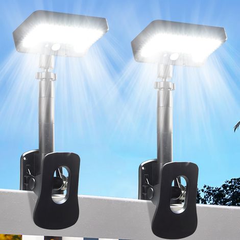 2 lampes solaires sans fil à pince, deux modes d'installation, 92 LED, étanchéité IP65, lumière blanche pour clôture (1/5)