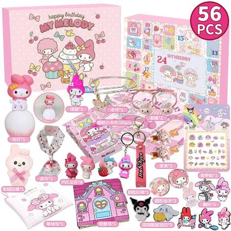 BelleRise - Calendrier de l'Avent Kuromi pour filles 2025 - Accessoires de calendrier de Noël - Décorations de Noël - Melody Melody (1/3)