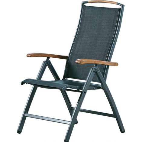 Inko Klappsessel Frisco Aluminium/Textilen/Teak Hochlehner 3 Farben zur Auswahl