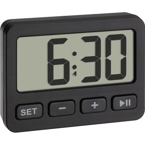 TFA Dostmann 60.2036.01 Quarz Wecker Schwarz Alarmzeiten 1  1 Timerzeit