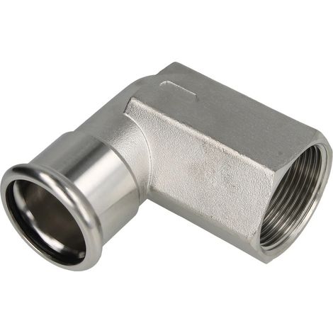 Raccord à sertir inox équerre 15 mm x 1/2'' FF contour M