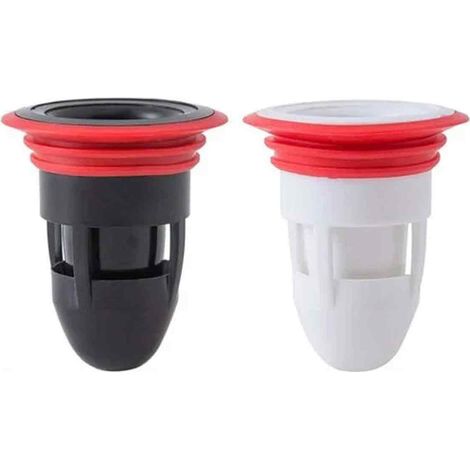 Lot de 2 siphons de sol pour WC - noir + blanc (1/5)