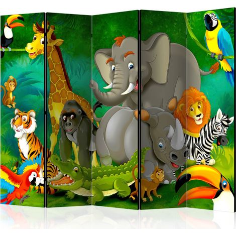 Paravent 5 Volets "Colourful Safari" 172x225cm (1/2)