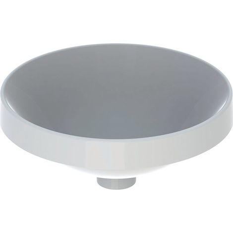 Vasque à encastrer Geberit VariForm ronde: D:40cm, troude robinetterie:Sans, sans trop-plein, Blanc