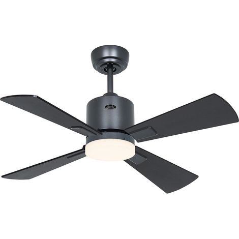 Ventilateur de plafond ECO NEO III 92, Gris basalte - Wengé/Argent, Wi-Fi avec éclairage (1/2)