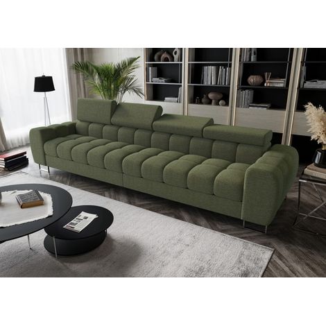 Big Sofa Sofa 4-Sitzer BASTIEN Megasofa in Stoff Aragaon Grün (1/2)