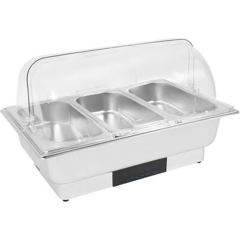 HAUTOUR Ensemble chauffe-plat électrique en acier inoxydable pour buffet (56 x 36 x 35 cm) – Chafing Dish Buffet 9L, 600W, pour restaurants, snacks et réunions de famille. (1/5)