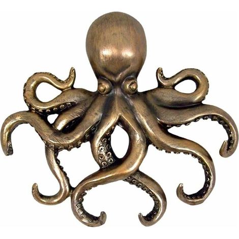 Patere Porte Manteau de Poulpe, rochet Porte Manteau Rustique, Octopus Keychain Hook Home Wall Décoration le Octopus Iron Double (1/5)