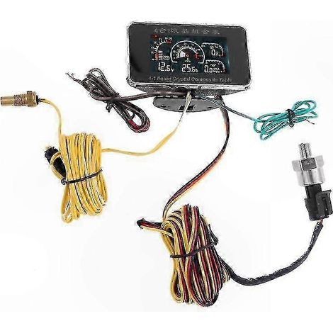 4-in-1 Digitalmonitor für Spannung, Öldruck, Kraftstoff- und Wassertemperatur mit Alarmfunktion (1/5)