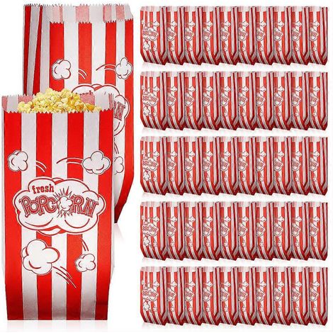 100 sachets à popcorn ménagers, sachets en papier multifonctionnels, sachets à friandises pratiques, accessoires de boulangerie-21X9X0.1CM (1/3)