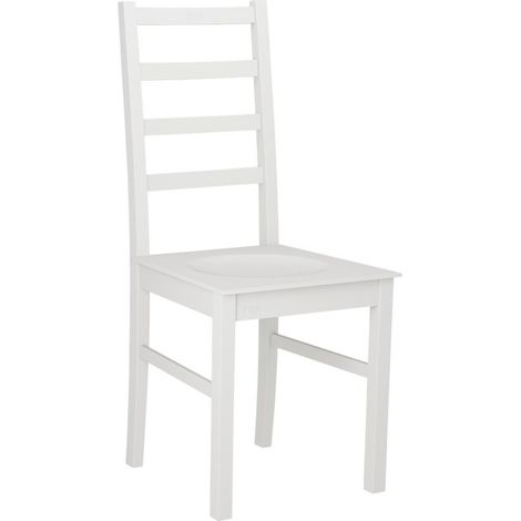 Silla Victorville 136, Blanco, 94x43x49cm, Madera, De madera, Muebles ya montados