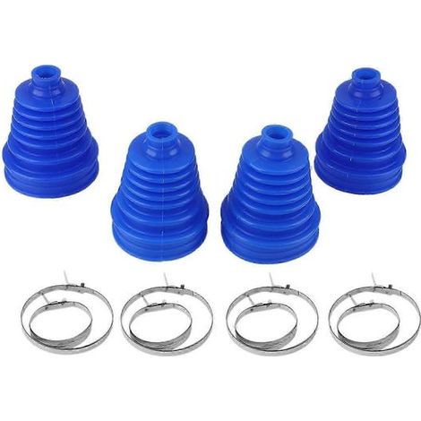 Kit de 4 soufflets de cardan universels en silicone à vitesse constante pour voiture, avec fixation à rotule et connecteur rond. Bleu SZRH AB (1/5)