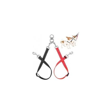 Juego de 2 correas dobles para perros, con conector antienredos, ajustables y aptas para perros pequeños, cachorros y entrenamiento de carrera. - Crezuo