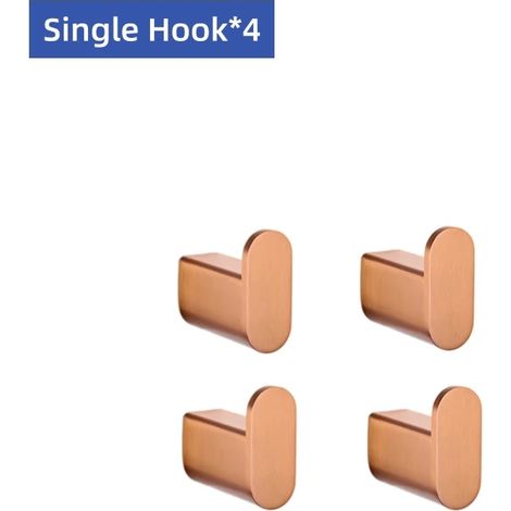(4 crochets pour peignoirs) Porte-serviettes/porte-papier toilette/crochet pour peignoirs/porte-gobelets/porte-savons en or rose brossé, accessoires de salle de bain (1/5)