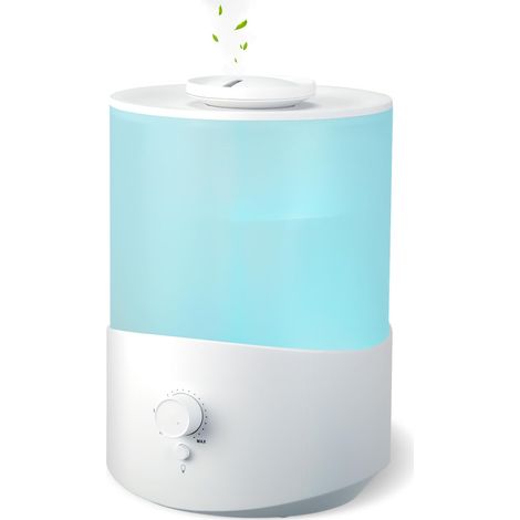 Humidificateur d'Air Chambre 2.5 L, Diffuseur Huiles Essentielles, Jusqu'à 28H, Arrêt Automatique, Silencieux pour une Ambiance Confortable, capacité, Blanc (1/5)