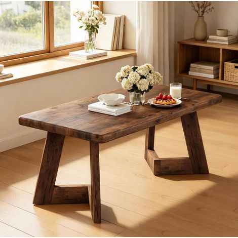Mesa centro rectangular de madera 120 x 60 x 51 cm OKMYHOME (1/5)