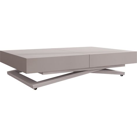 Mesa de centro convertible Oswego 172, Cachemira, 27x80x120cm, Diámetro: 0, Aglomerado laminado, Angular