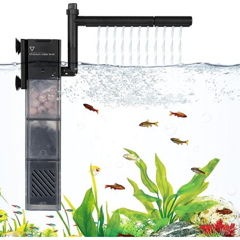 Filtre Intérieur Aquarium 15W Filtration en 3 étapes Réglable pour Réservoir 63 à 170 litres pour aération Filtration Oxygénation Circulation (1/5)