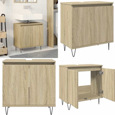 vidaXL Armoire de bain chêne sonoma 58x33x60 cm bois d'ingénierie