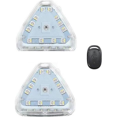 LED-Blitzwarnleuchte für Autos und Motorräder, blinkende LED-Antikollisionsleuchte mit Fernbedienung, 2 Leuchten (1/5)