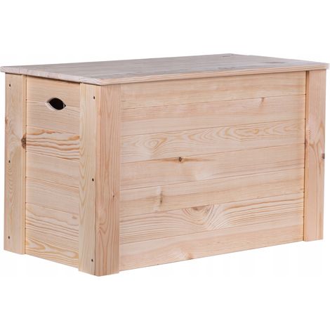 Coffre de jardin en pin 128 l – Dimensions 90x40x45 cm – Couvercle à cordon – Rangement esthétique et durable