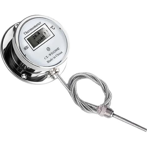 Thermomètre en Acier Inoxydable avec Affichage Numérique, Thermomètre à Sonde Étanche pour la Cuisson, Industriel (1/5)