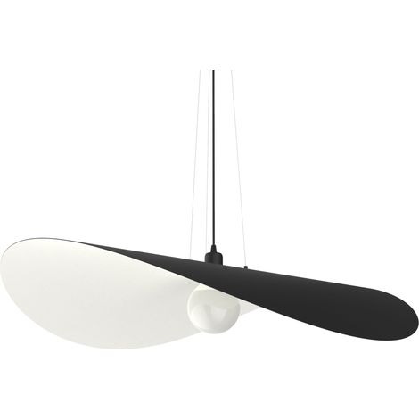LUMICOM PIUMA Sospensione, 1X E27, max 42W, metallo, nero/bianco, D.90cm (1/3)