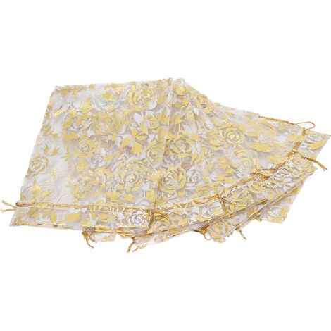 100 Pochettes Filet Rose 16x11cm Cordon Coulissant Sac Organza pour Mariage, Anniversaire, Fête, Baptême, Saint-Valentin (1/5)