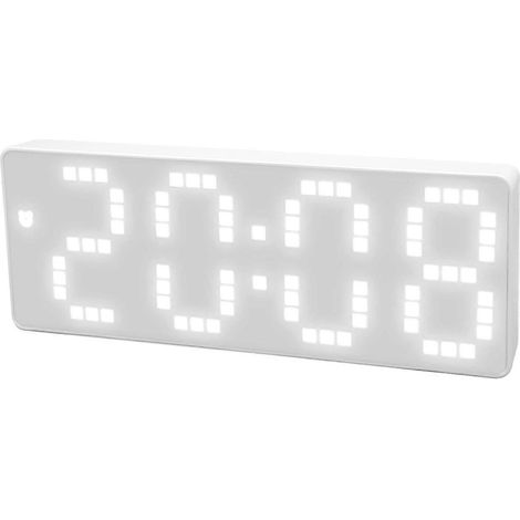 Réveil électronique à luminosité réglable avec affichage miroir LED, idéal pour les chambres d'étudiants et les dortoirs. (1/4)