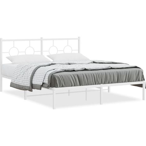 Maison Exclusive - Estructura cama sin colchón con cabecero metal
