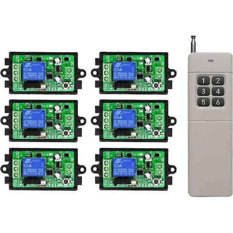 Relais de commande sans fil RF 1 canal DC12V pour éclairage, lampes, portes de garage, volets et écran de projection (1/5)