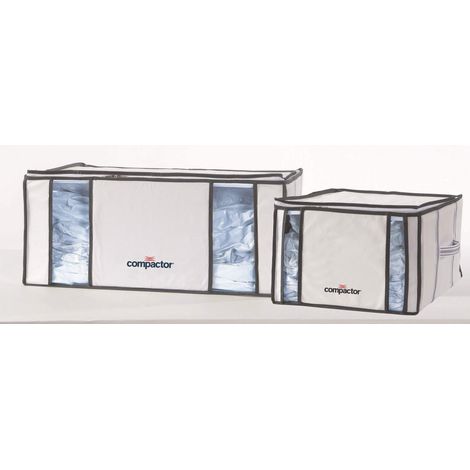 Compactor Home Tote di stoccaggio del Vuoto, Polipropilene, Bianco, Medium + XX-Large, 2 unità (1/2)