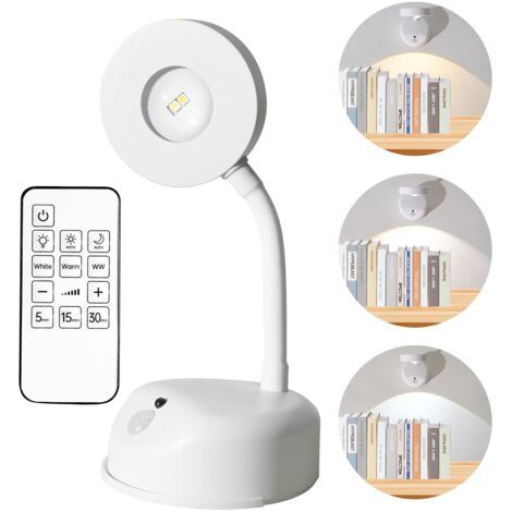 Lampe Murale Sans Fil avec Télécommande, Applique Murale Sans Fil avec 3 Modes d'Éclairage, Eclairage Tableau Rechargeable USB, Lampe Tableau LED pour Placard, Tableau, Miroir, Armoire, Blanc