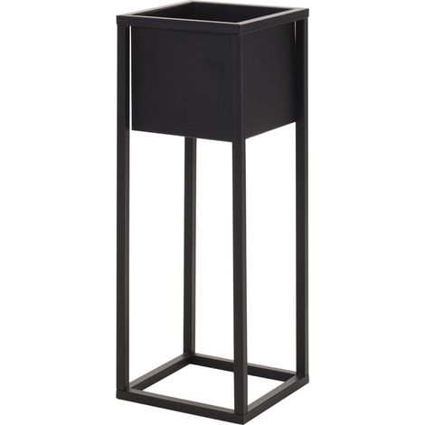 Support de pot de fleurs en métal angulaire - noir - modèle : 60 cm