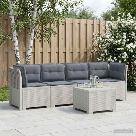 vidaXL Divano da Giardino a 4 Posti con Cuscini in Stile Rattan PP (1/5)