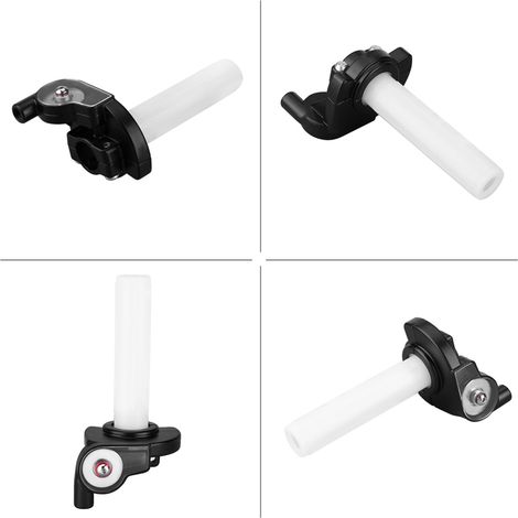 Modification pour véhicule tout-terrain/moto : grande poignée d'accélérateur à rotation avec roulement transparent et galet coloré (une) (blanc) (1/5)