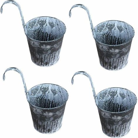 Unloading Hook Simulation Pots Flower Pot Garden Hanging Balcony Plant Metal Iron Potted Planter for Home Office Desktop Decor (1/5)