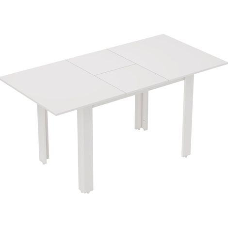Table à manger extensible 120-160 x 80 cm blanc brillant en MDF (1/5)