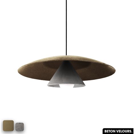 Lampe de suspension en béton velours - OLEMI VELVET CONCRETE PEYOTE - GRIS (1/3)