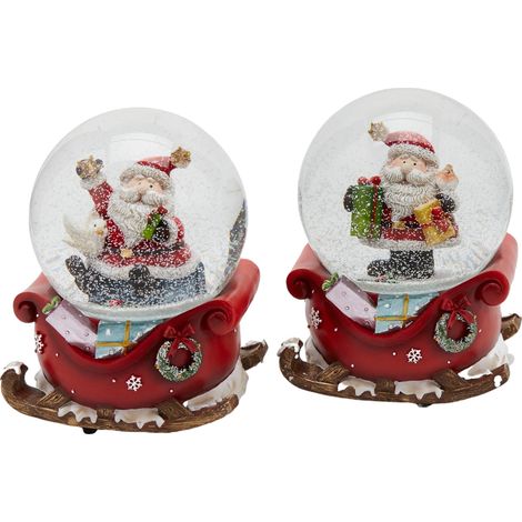 Sfera di cristallo natalizia con Babbo Natale decorazione per interno ad acqua da 10 cm -Regali (1/3)