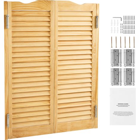Mophorn Saloontür, 805x28x1060 mm, Schwingtür mit Scharnieren & Beschlagsatz, Flügeltür, leicht zu montieren, gewölbte Innenschwingtüren für Cafés, Flur, Küche, Bar, Pub, Eingang, Holzoptik (1/5)
