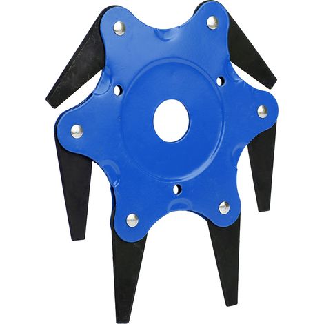 Tête de coupe à 6 dents avec lames en acier, tondeuse à gazon, coupe-bordures, débroussailleuse, bleue (1/5)